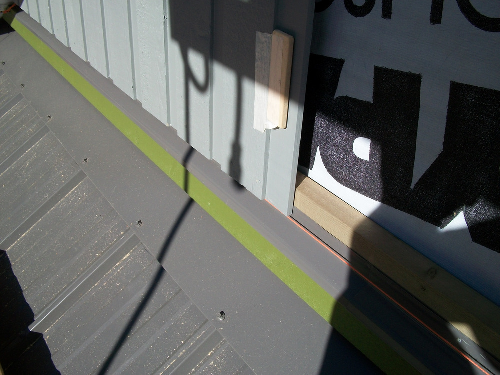 Love this fibreglas reinforced tape and the spruce spacer, for the vertical siding on the gable.