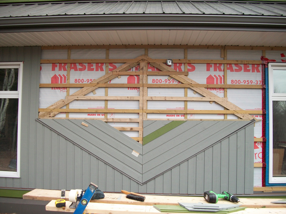 Second quadrant or 'facet. Notice,I'm still employing the spacers to create 3/32" or 2.5mm expansion gap forall those converted to metric.