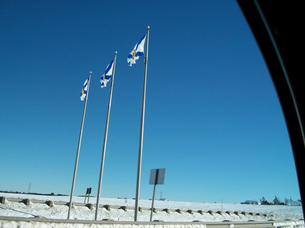 Welcoming site through the Tantramar Marshes after leaving Nouveau Brunswick.