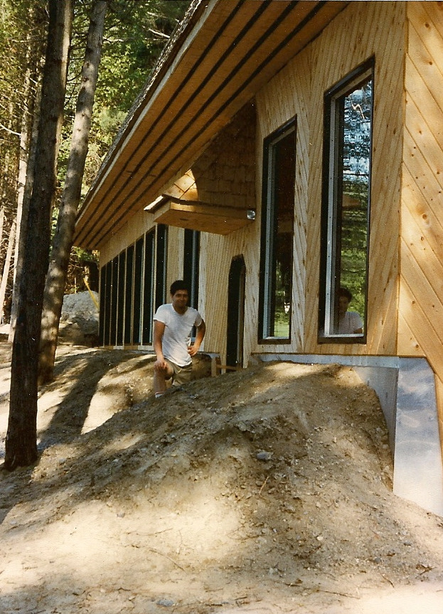 jayöh gets ready to stain the spruce siding & soffit