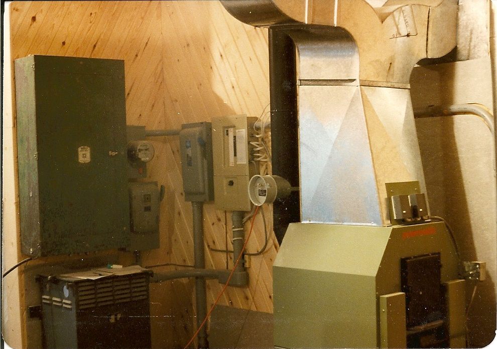 compact wood/electric furnace with electrical pnl and transformer